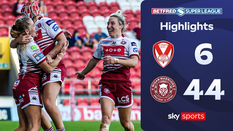Highlights of St Helens against Wigan Warriors in the Betfred Women's Super League.