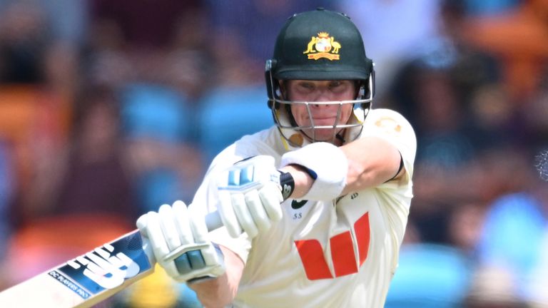 Australia's Steve Smith bats during the Test against Bangladesh at Darwin (Associated Press)
