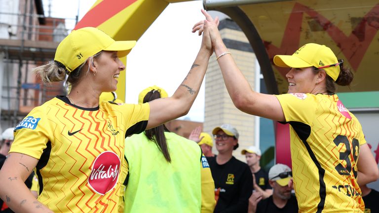 Nat Sciver-Brunt (right) proved key as she guided Trent Rockets to victory over Southern Brave in The Hundred