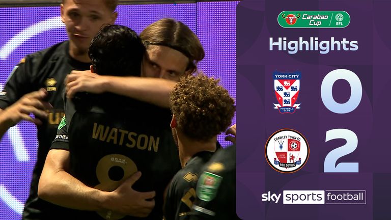 
Highlights from the Carabao Cup Qualifier between York City and Crawley Town. 