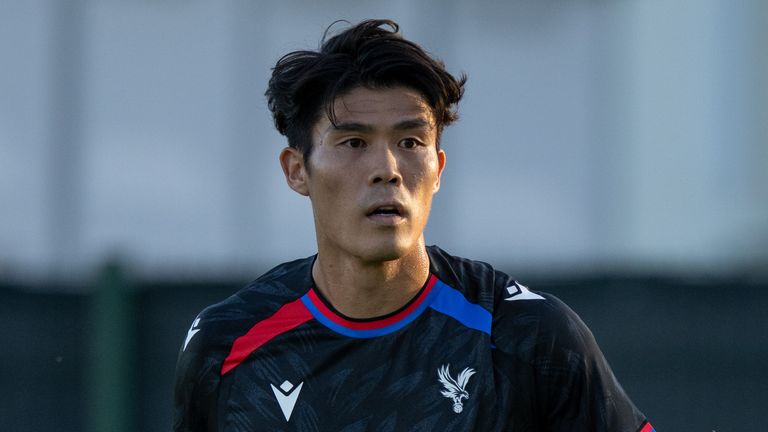 Takehiro Tomiyasu of Crystal Palace looks on during the pre-season