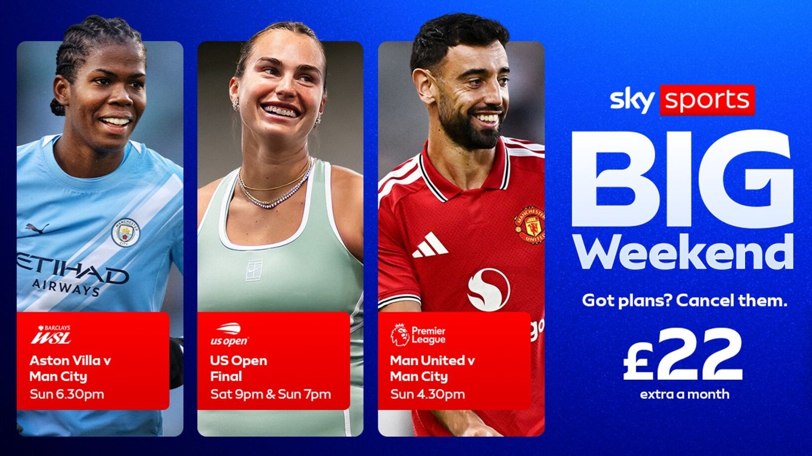 How to watch Premier League, WSL, Spanish Grand Prix, US Open finals, Solheim Cup and NFL with Sky Sports and NOW