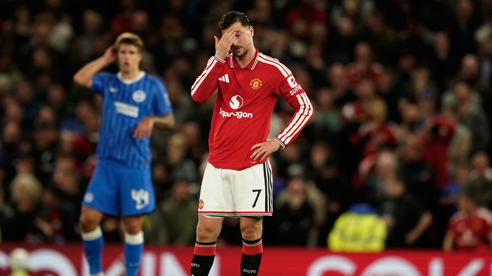 Man Utd collapse from 2-0 up to exit Carabao Cup to Brighton