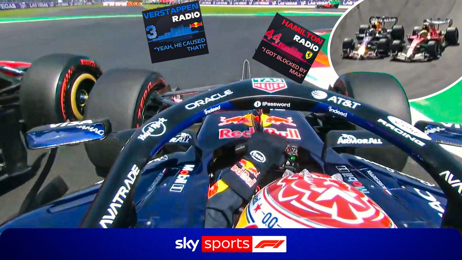 Verstappen and Hamilton near miss in Monza P3