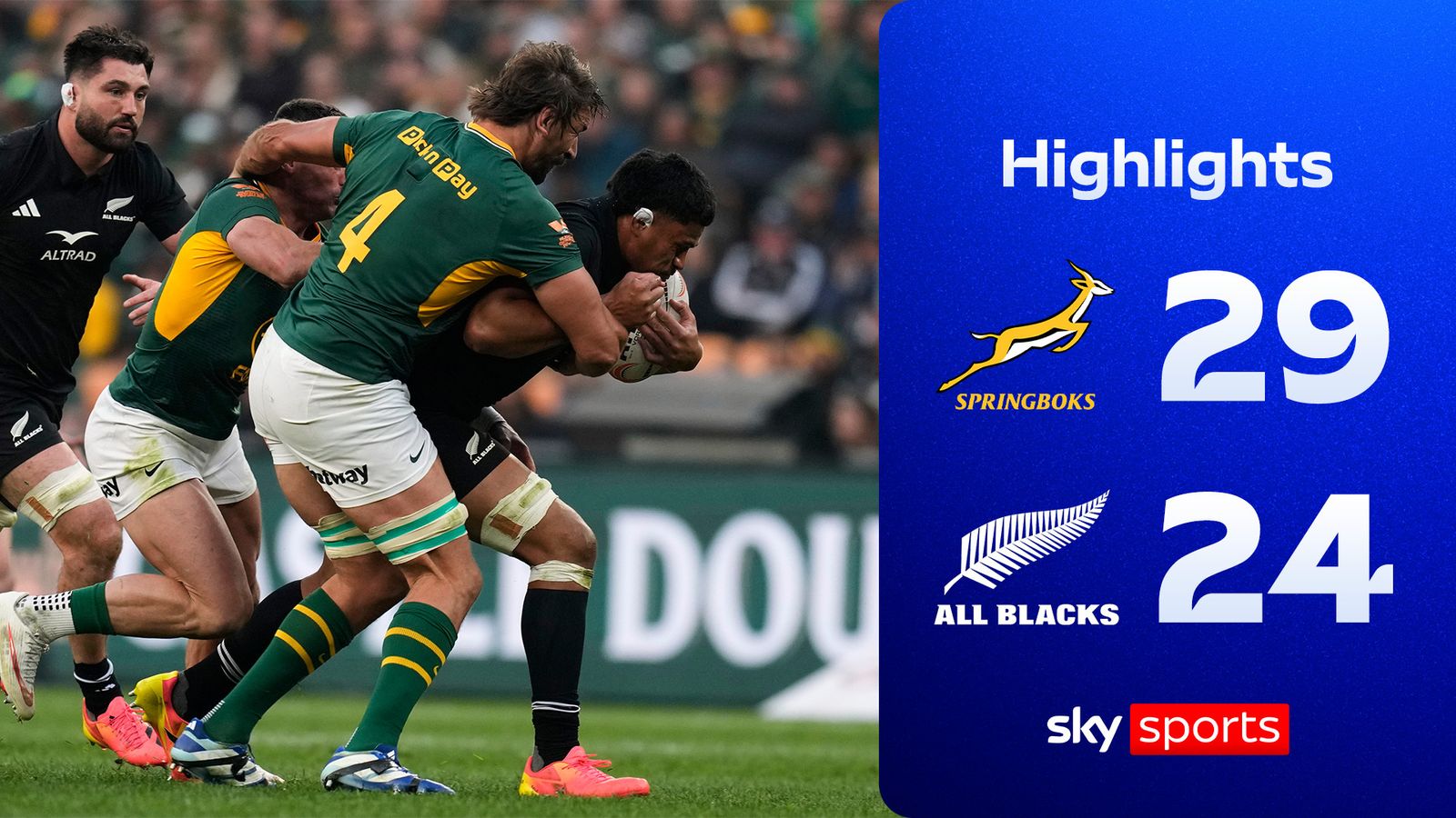 South Africa 29-24 New Zealand | Rugby Union highlights