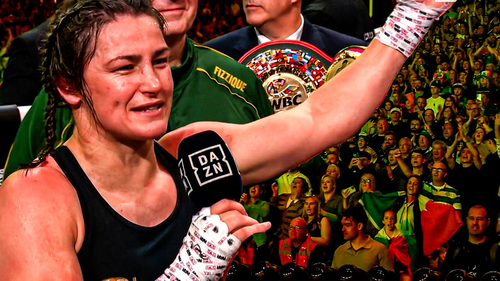 'Croke Park, we did it!' - Crowd ERUPTS as Katie Taylor ends career with emphatic win!