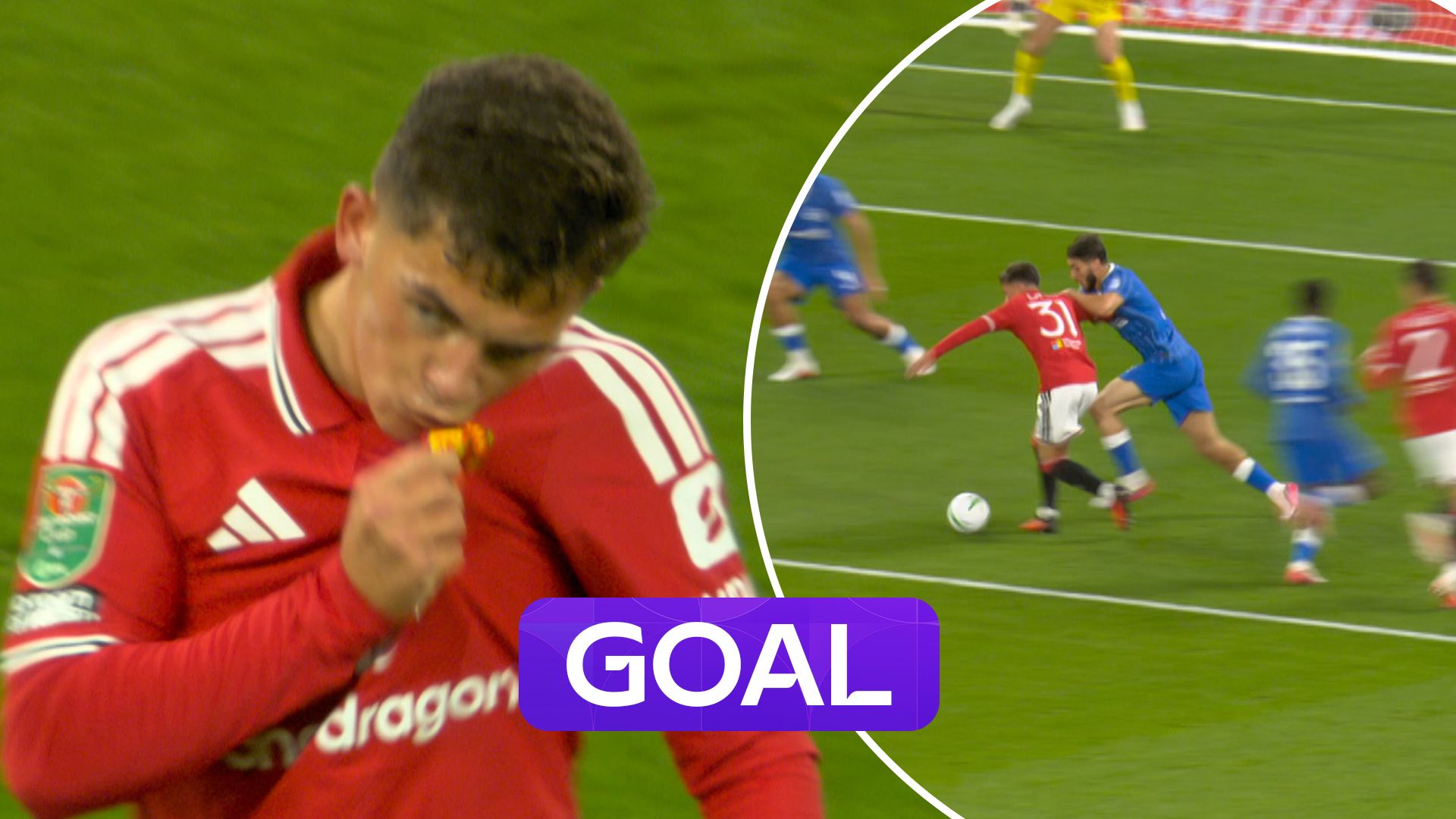 'That is a moment!' | Lacey scores belter on first start for Man Utd