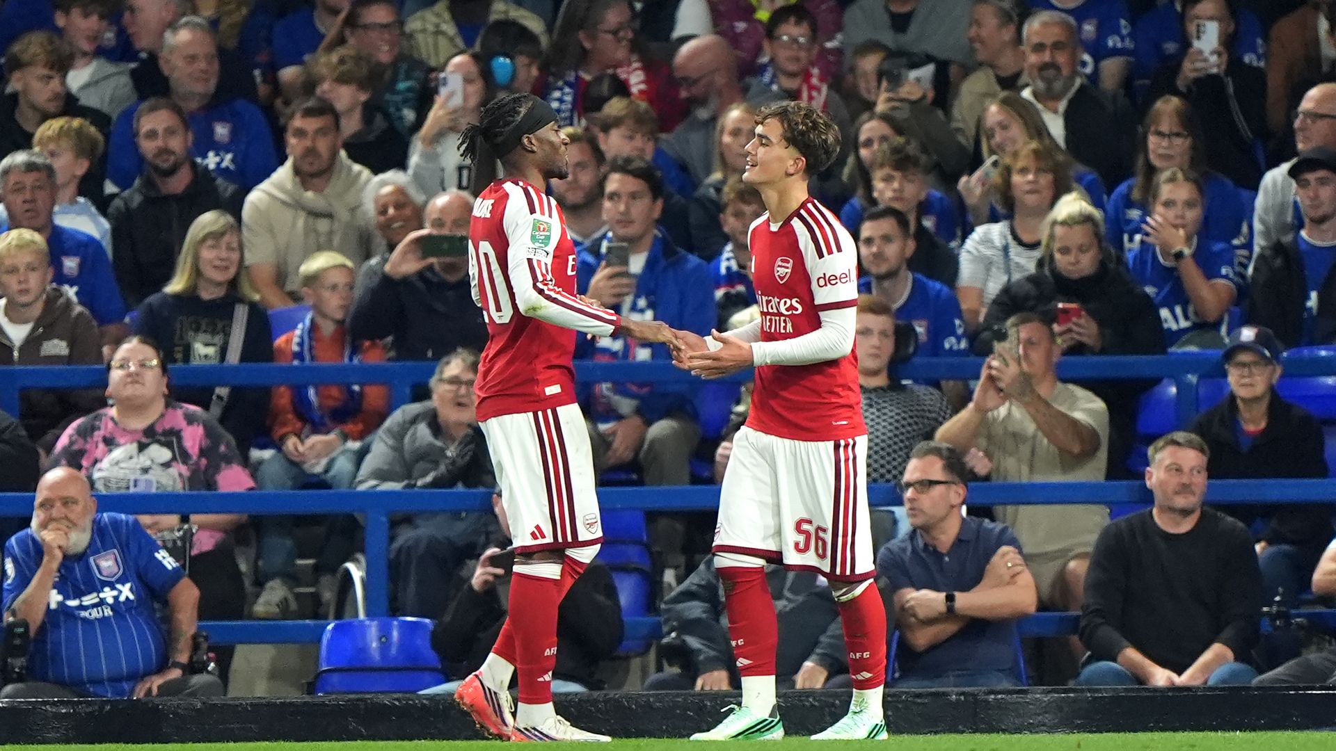 Dowman and Madueke give Arsenal two-goal lead at Ipswich LIVE!