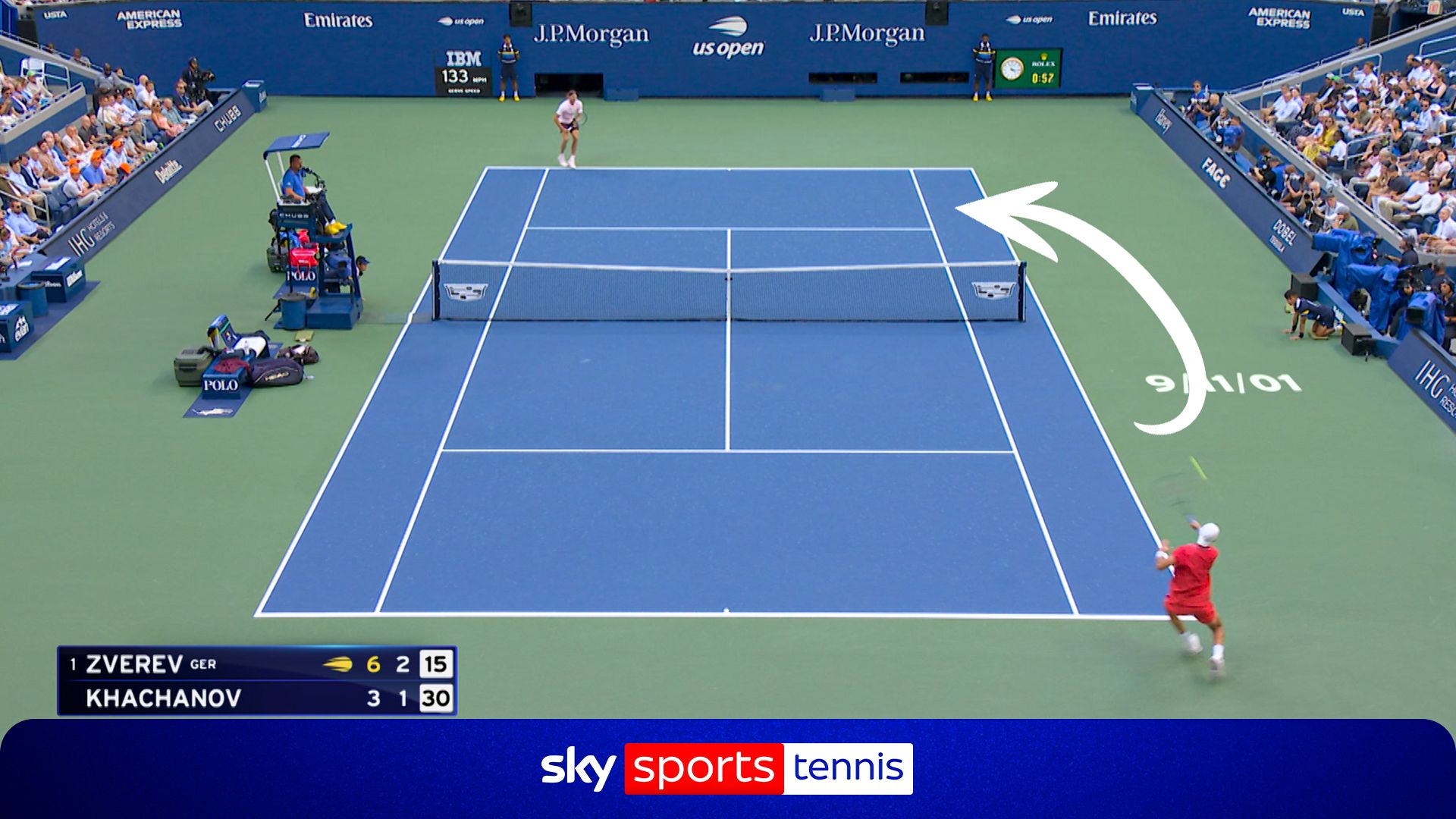'Here he comes!' | Khachanov goes around net with superb forehand