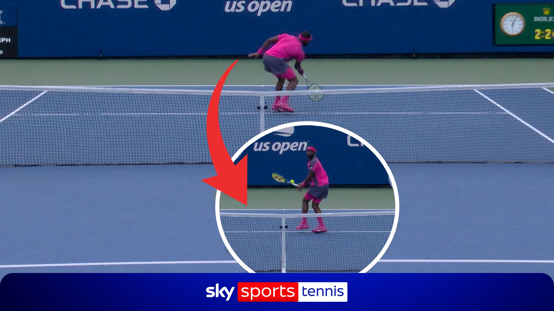 Have you ever seen anything like it? Tiafoe pulls off incredible pirouette shot!