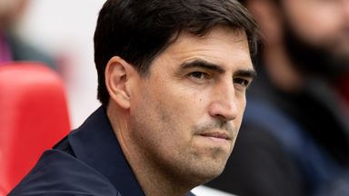 Liverpool boss Andoni Iraola looks on during the 2-2 draw against Nottingham Forest at Anfield