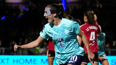 Danielle van de Donk celebrates after scoring for London City Lionesses