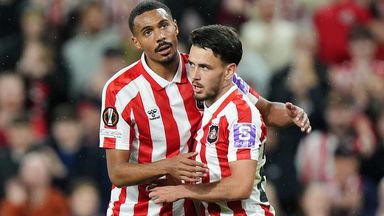 Sunderland's Enzo Le Fee (right) celebrates scoring a penalty with Wilson Isidor