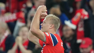 Erling Haaland scored for Norway against Denmark