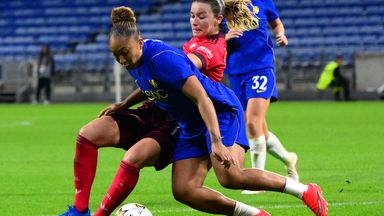 Chelsea winger Lauren James initially appeared to be fouled by Lyon defender Damaris Egurrola until a VAR review