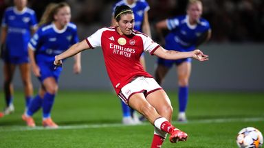 Mariona Caldentey converted a stoppage-time penalty to give Arsenal a 1-0 win over HB Koge