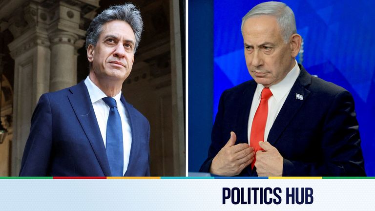 Ed Miliband and Benjamin Netanyahu.
Pic: Reutrers