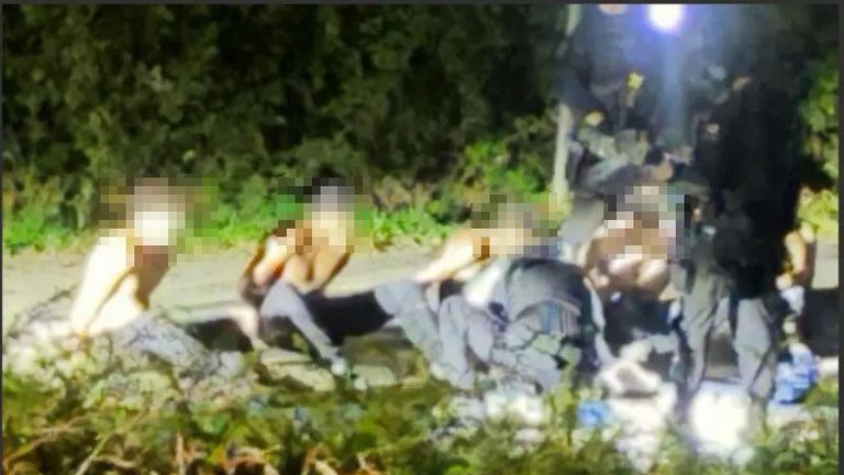 A picture which is understood to show the suspects on the ground near the RAF Fairford airbase. 

