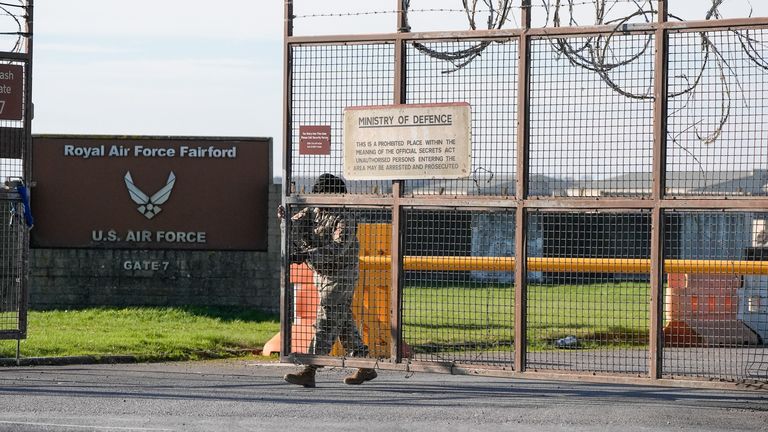 Counter terror police responded to an incident near RAF Fairford on Sunday. File pic: PA