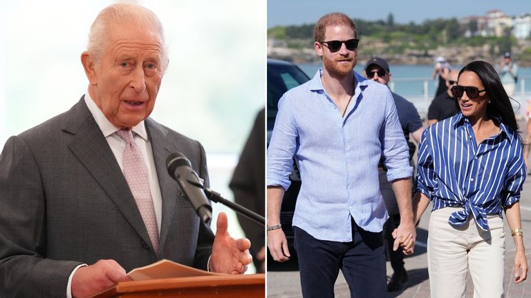 (L-R) The  King and the Duke and Duchess of Sussex. Pics: PA/AP 