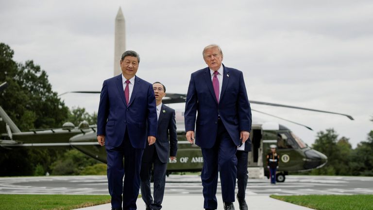 Xi Jinping with Donald Trump. Pic: Reuters