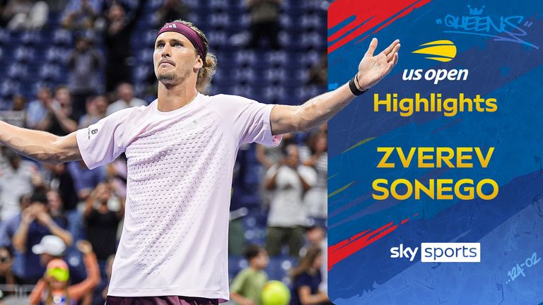 Alexander Zverev defeats Lorenzo Sonego in the US Open