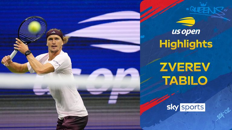 Highlights of Alexander Zverev against Alejandro Tabilo in the US Open.