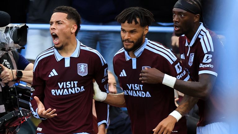 Aston Villa's Alysson celebrates scoring his sides equaliser