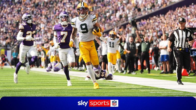 Christian Watson's spectacular 81-yard touchdown saw Green Bay extend their lead over Minnesota in the first quarter.