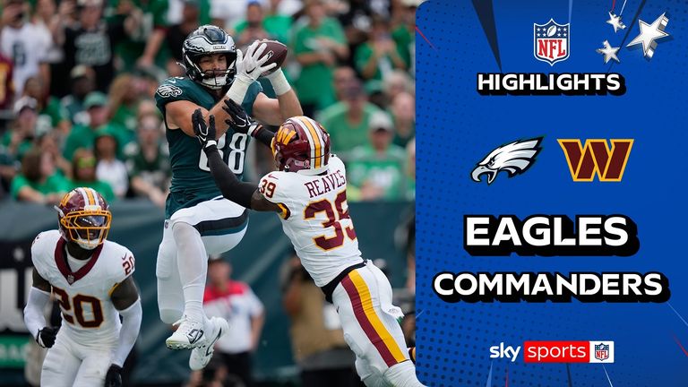 Highlights of the Week 1 matchup between Washington Commanders and Philadelphia Eagles.