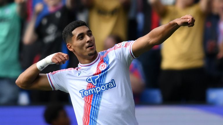 Anan Khalaili celebrates his opener for Crystal Palace