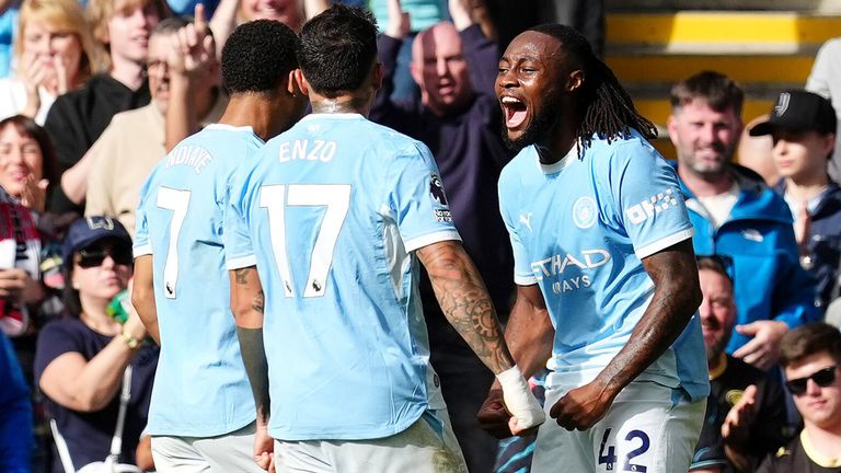 Antoine Semenyo after scoring his second goal of the game against Sunderland
