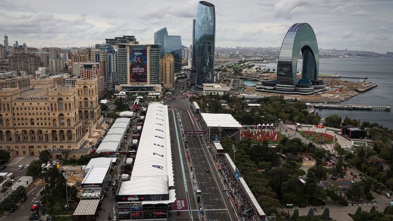 Aerial view of the Baku City Circuit