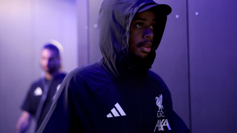 Bradley Barcola started on the bench in his first Liverpool game