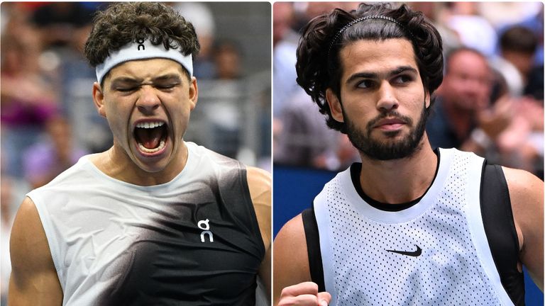Ben Shelton and Carlos Alcaraz at the US Open