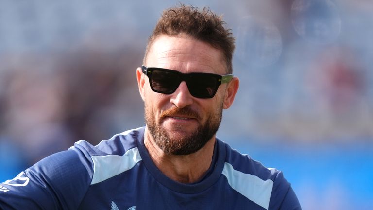Jos Buttler says Brendon McCullum (pictured) is 'all in' on helping England win the Cricket World Cup in 2027  