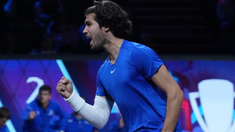 Team Europe's Carlos Alcaraz,