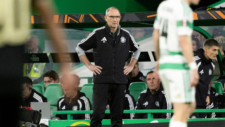 GLASGOW, SCOTLAND - SEPTEMBER 17: Celtic manager Martin O'Neill during a UEFA Europa League 2026/27 League Phase MD1 match between Celtic and Ferencvaros at Celtic Park, on September 17, 2026, in Glasgow, Scotland. (Photo by Ross MacDonald / SNS Group)