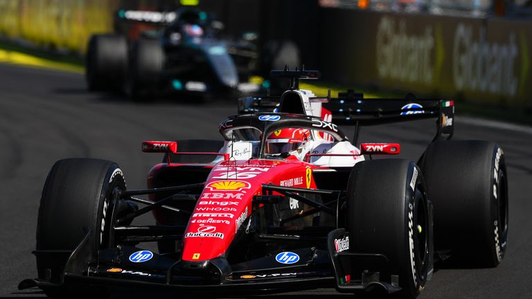 Ferrari driver Charles Leclerc of Monaco steers his car during the Spanish Formula One Grand Prix