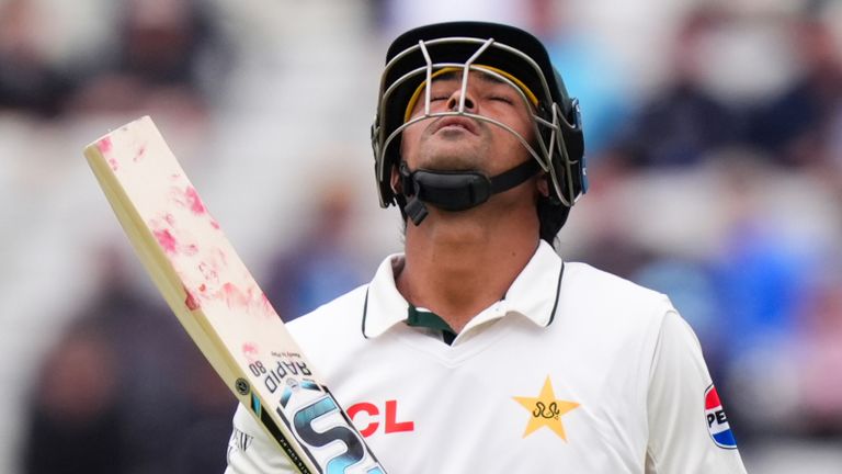 Pakistan's Razaullah walks off dejected after being dismissed in the third Test against England at Edgbaston (PA Images) 