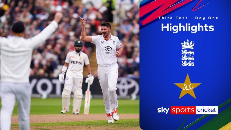 Watch the best of day one at Edgbaston as Pakistan collapsed to 100-7 against England on the opening morning of the third and final Test.