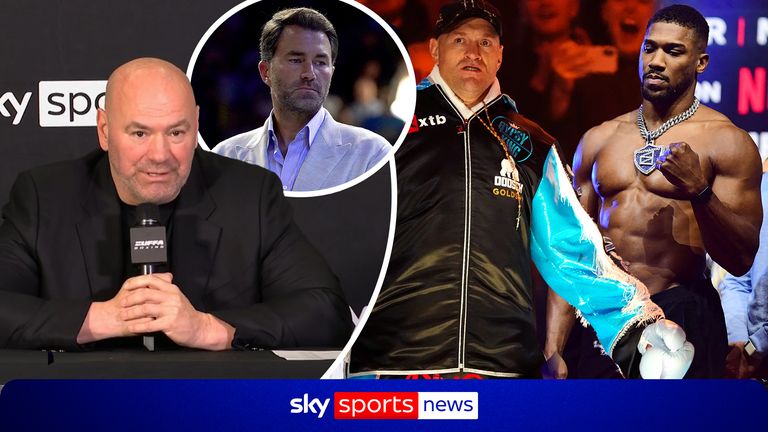 Dana White has taken aim at Eddie Hearn, claiming the promoter is harming rather than helping efforts to make Tyson Fury vs Anthony Joshua, despite a date and venue already being confirmed for the long-awaited showdown.