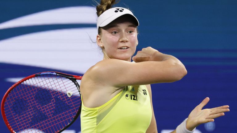 Elena Rybakina, of Kazakhstan, hits a return to Jessica Bouzas Maneiro, of Spain, during the second round of the U.S. Open tennis championsh