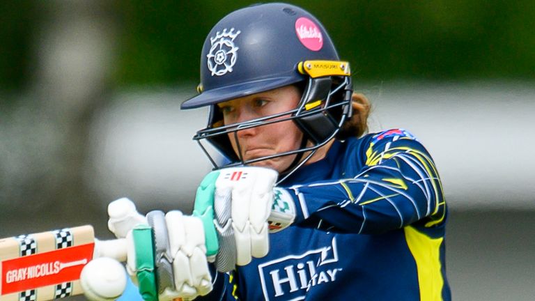 Hampshire's Ella McCaughan bats in the Women's Metro Bank One Day Cup (SWpix)