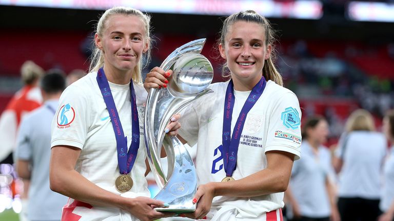 Chloe Kelly (left) and Ella Toone have not been included in England's 23-player squad to face Greece