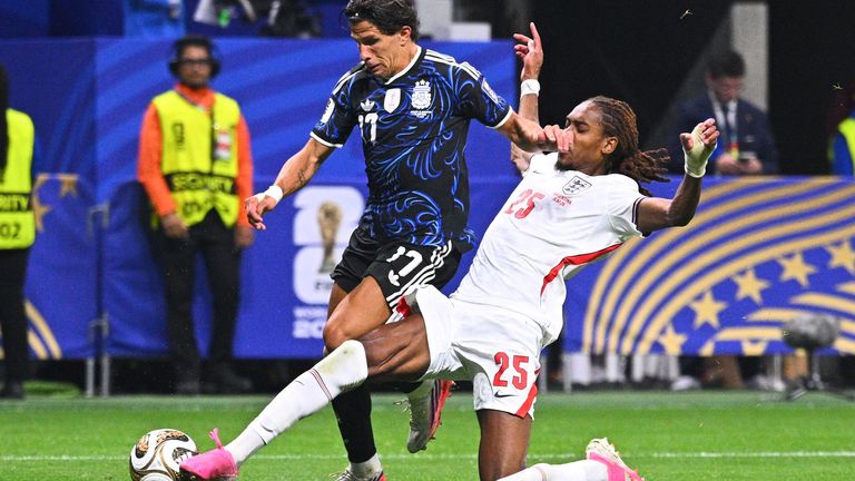 Djed Spence made a crucial penalty area tackle shortly after England's opener