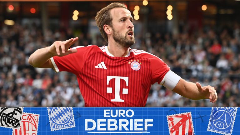 Harry Kane celebrates after scoring Bayern Munich's winner at Elversberg