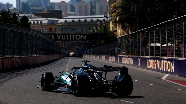 George Russell at the Azerbaijan GP