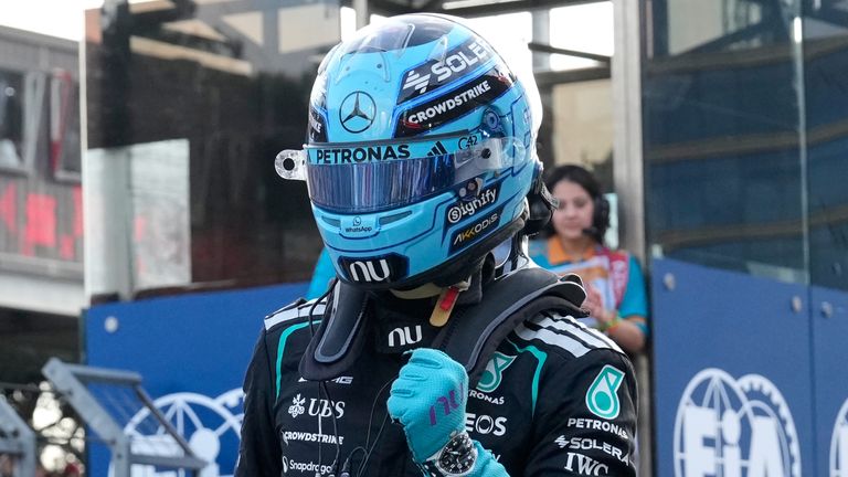 Mercedes driver George Russell (AP Photo/Darko Bandic)