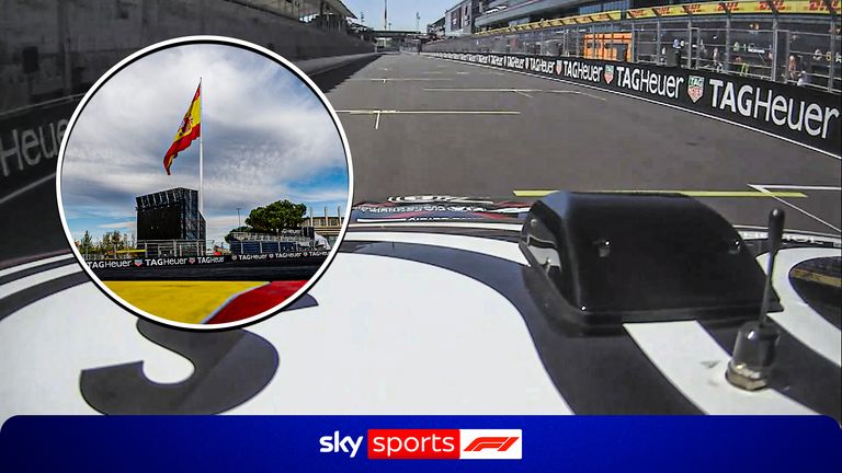 See the Madring circuit in its entirety as the safety car completes a lap around the new Madrid F1 track.